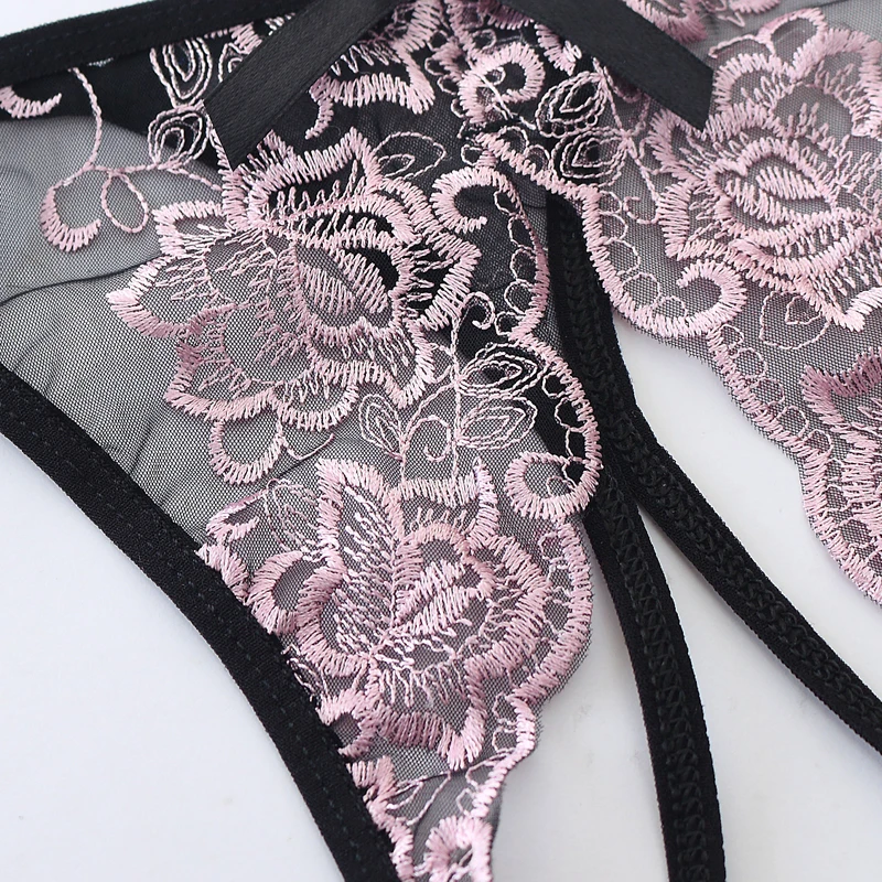 Трусы-стринги женские кружевные с низкой талией и вышивкой | Женская одежда