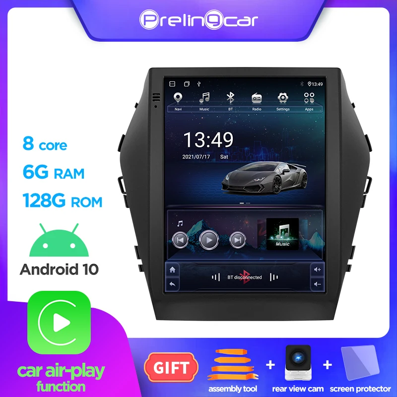 

Автомобильный радиоплеер Android 10 для Hyundai Santa Fe IX45 2014-2017 мультимедийный видео GPS-навигатор для Tesla Style вертикальный экран