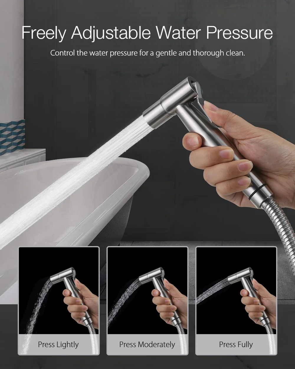 

DIGOO DG-BT01 Handheld Toilet bidet sprayer set Stainless Steel Hand Bidet faucet for Bathroom hand sprayer shower self cleaning