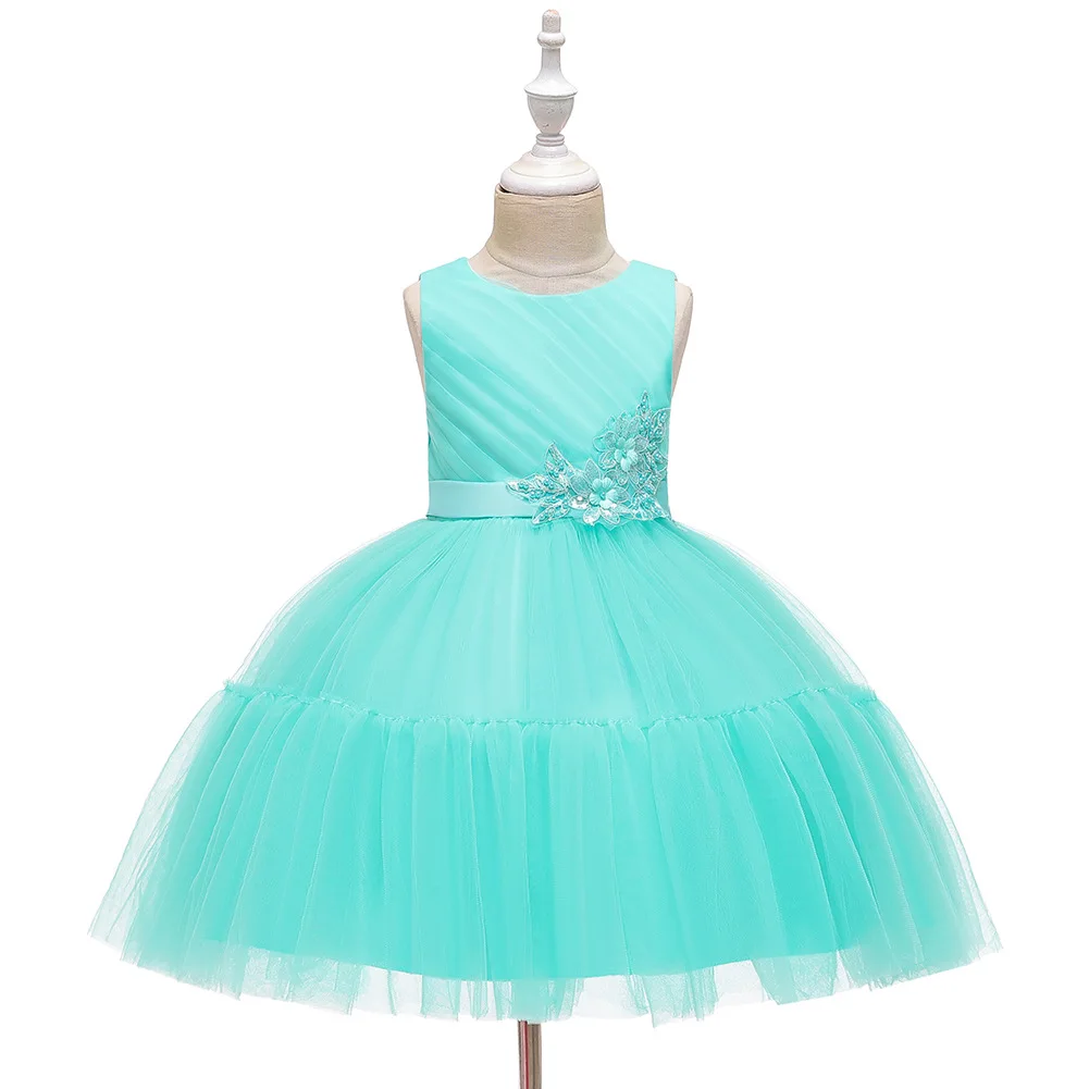 2020 милое платье для девочек Новая летняя одежда принцессы с цветочным рисунком