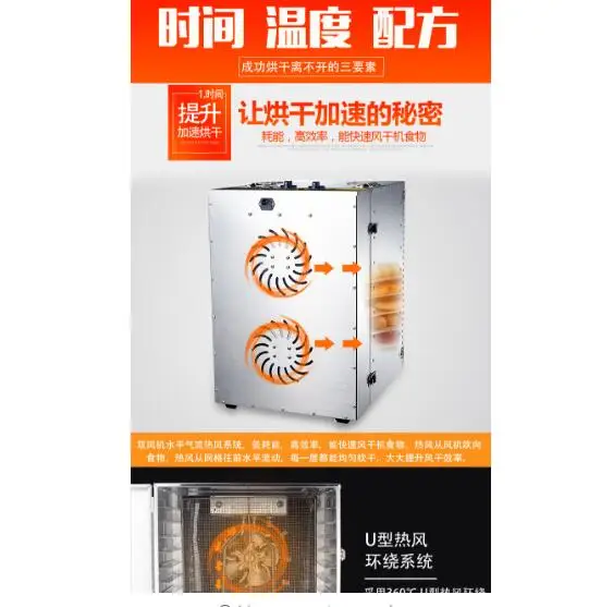 Коммерческая Машина для сушеных фруктов Дегидратор и овощей пищевая сушилка