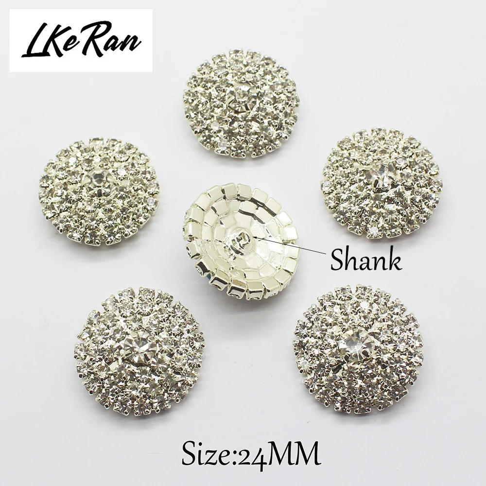 

10Pcs 25mm Circular arch Clear Rhinestone buttons For Shank DIY Sewing Crystal Wedding Decorative Clothing Crafts Accessories