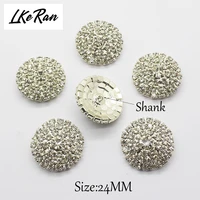 10pcs 25mm circular arch clear rhinestone buttons for shank diy sewing crystal wedding decorative clothing crafts accessories