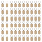 Пустые скругленные прямоугольные деревянные Брелоки для ключей, деревянные Брелоки для ключей сделай сам, можно выгравировать, подарок сделай сам, 60 шт.