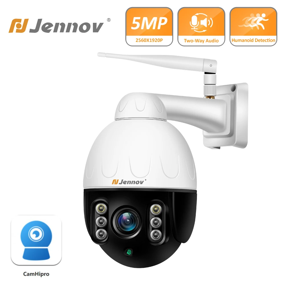 5MP PTZ 5X Zoom Беспроводная IP камера безопасности WIfi купольная наружная наблюдения