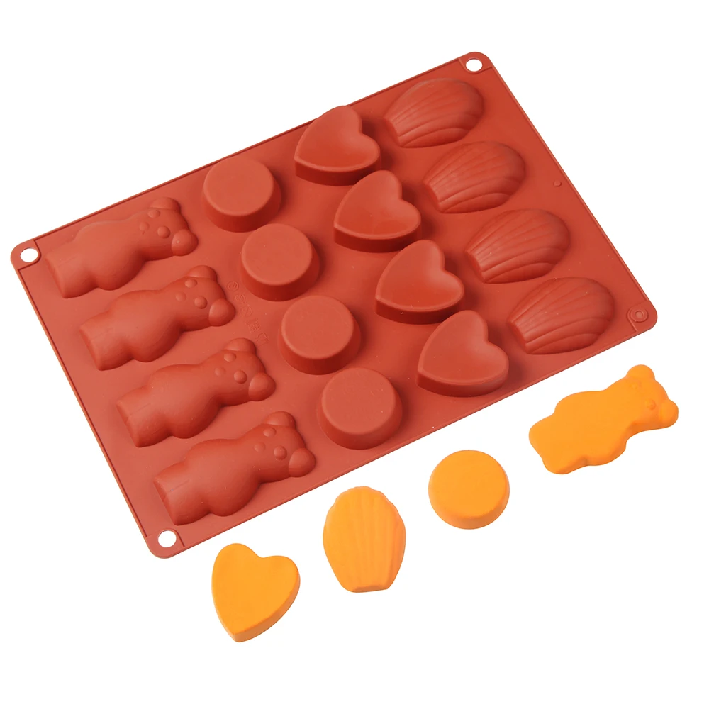 

16 Even Madeleine Shell Cylindrical Heart-Shaped Silicone Cake Mold Kitchen Baking Mould Cookies Biscuit Chocolate Bakeware Tool