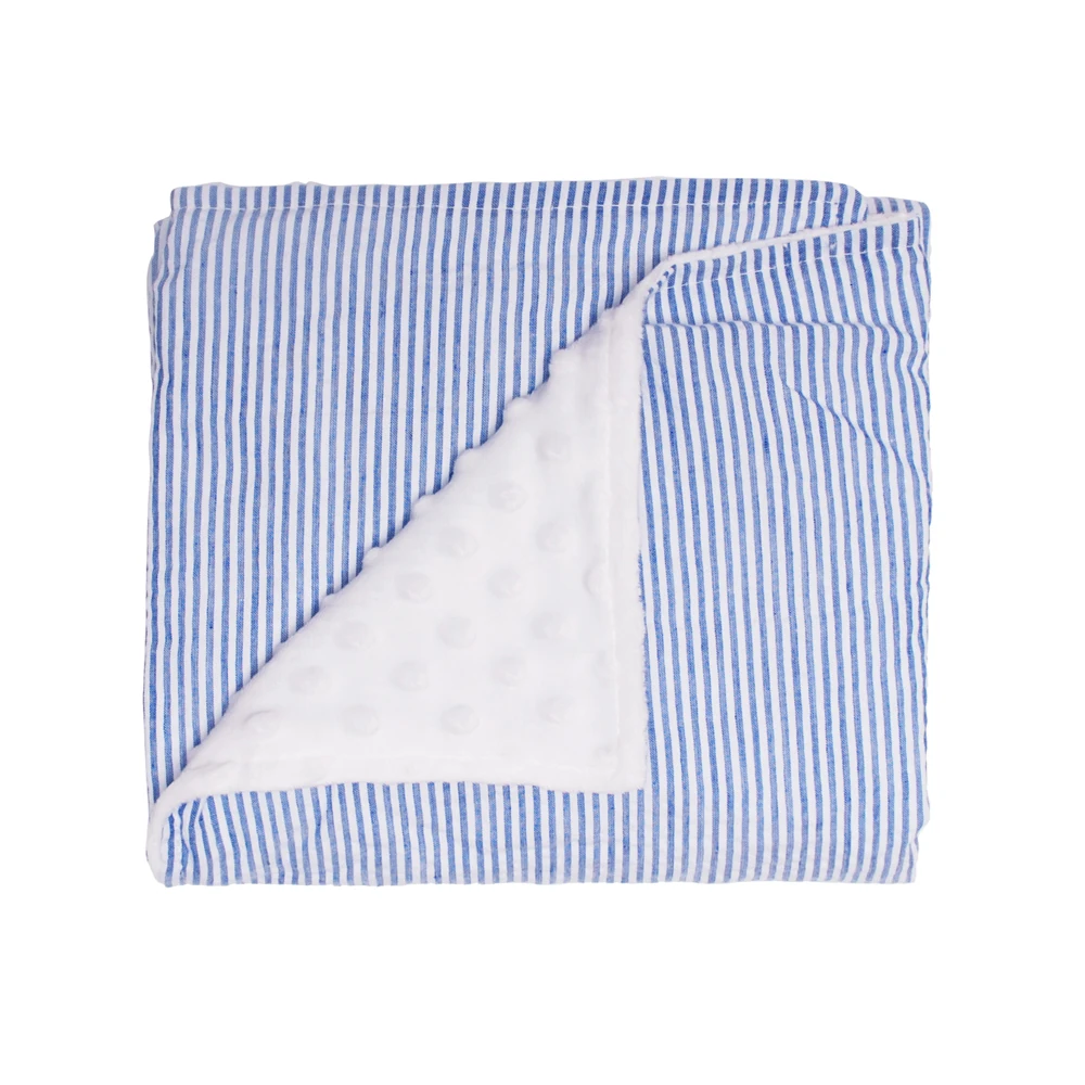 Детское одеяло в горошек 5 цветов Seersucker розовый темно-синий Minky для малышей DOM166 |