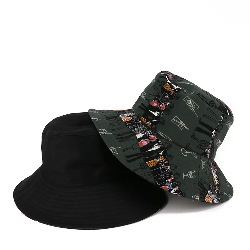 Панама с двусторонним принтом для мужчин и женщин хлопковая шапка рыбака уличная