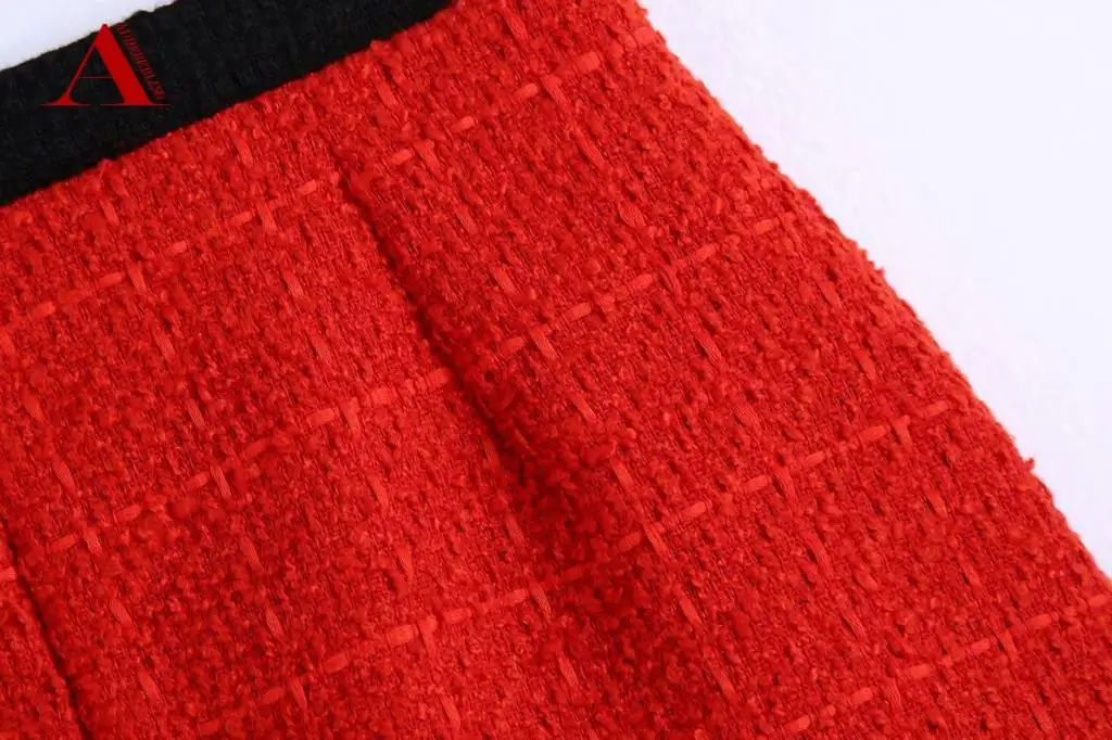 Женский твидовый костюм Adherebling Za повседневный из твида шерстяной облегающий