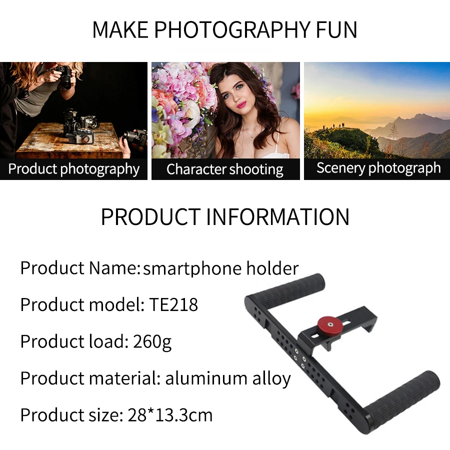 

MAMEN Universal Photography Stand Holder Photo Studio Kits Smartphone Astronomic Adapter Smart Video Record Handheld stabilizer