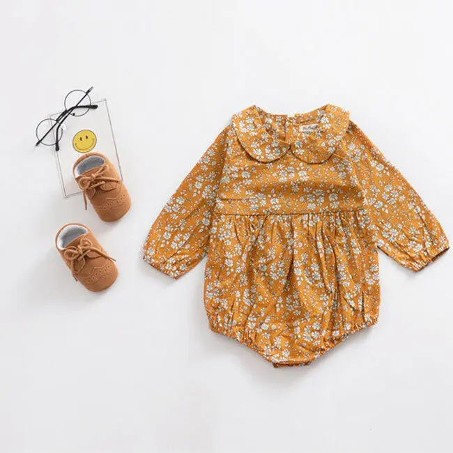 Ropa para Ni&ntilde;as reci&eacute;n nacidas, peleles florales, ropa de manga larga para oto&ntilde;o, Mono-2
