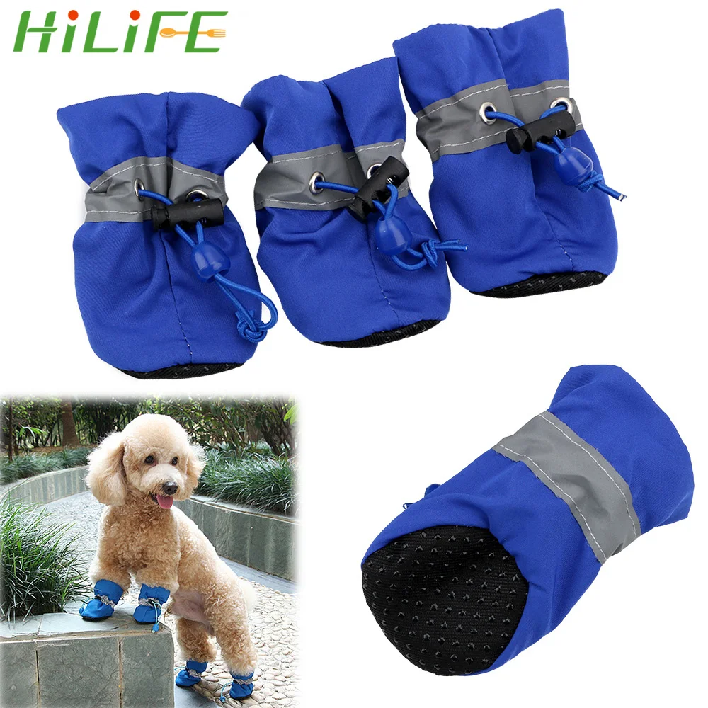 

HILIFE Antiskid Puppy Shoes 4pcs Soft-soled Dog Shoes Waterproof Soft Pet Paw Care Pet Accessories Fashion