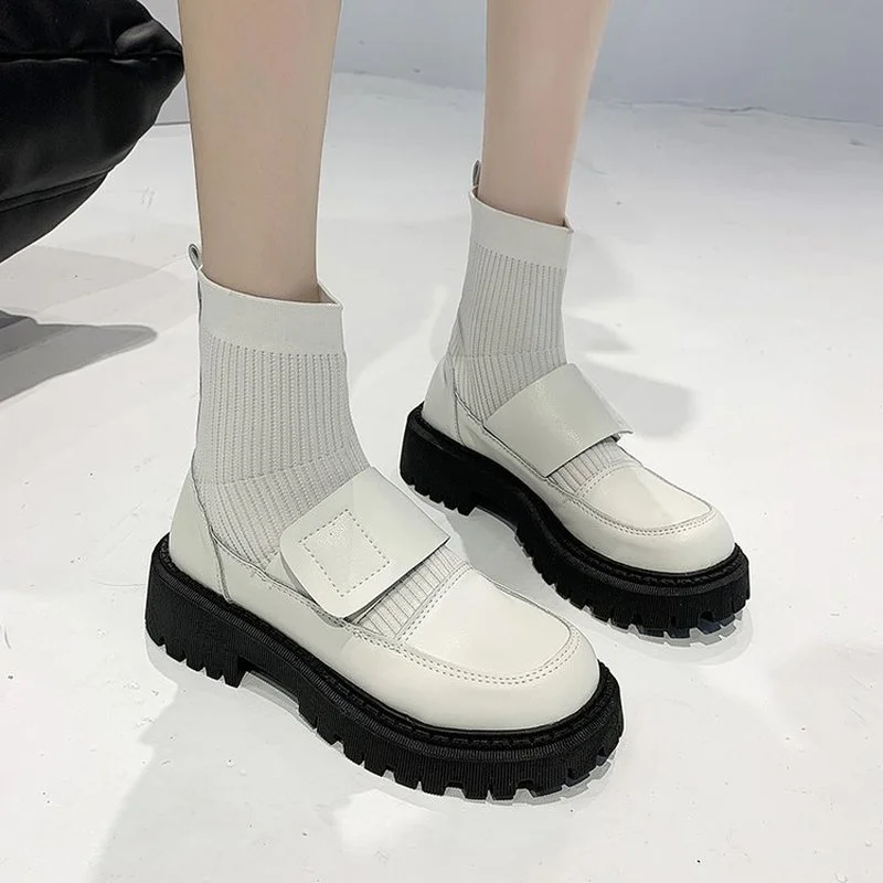 

Naked Boots Women's British Style Short Boots Retro Thick-soled Increased Locomotive Boots High Quality Winter Warm Boots 2022