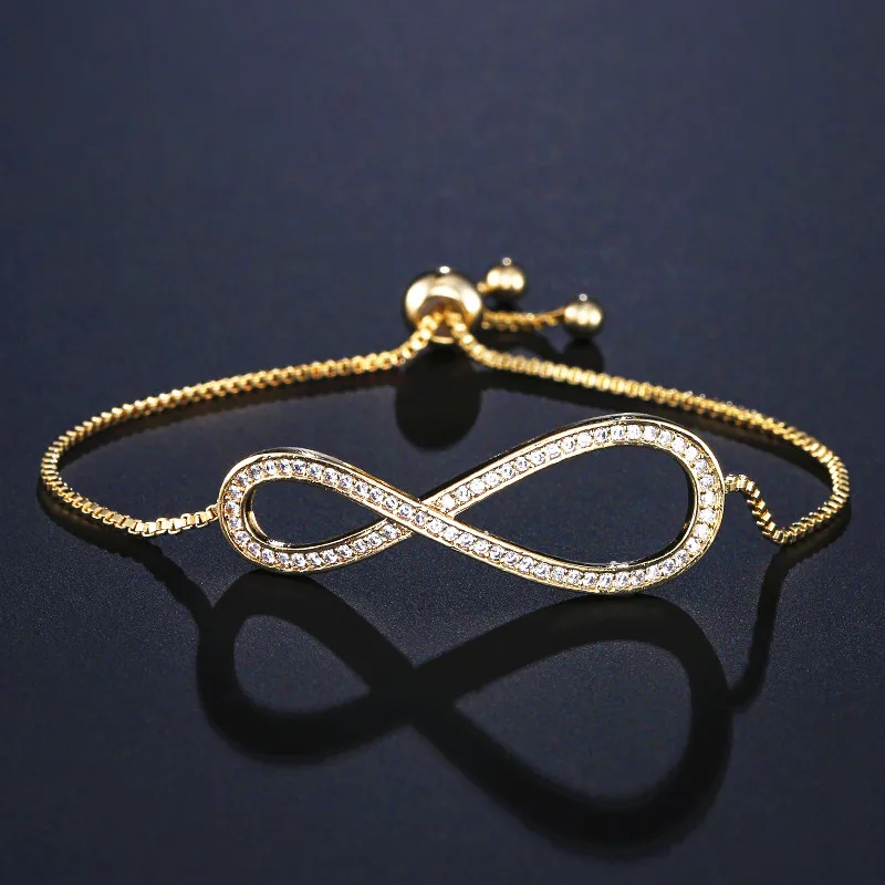 ZAKOL Модные кубический циркон регулируемые браслеты и браслет для женщин модные