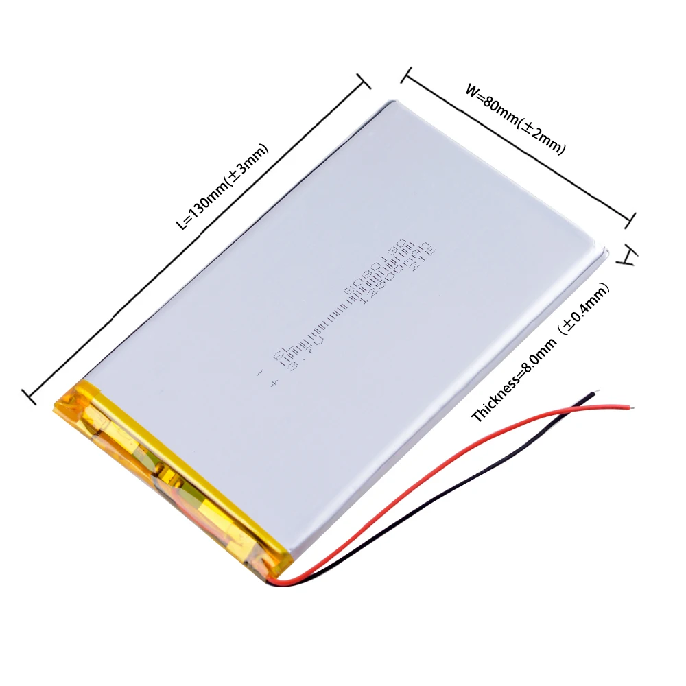 Фото 3,7 V 12500mAh 8080130 литий-полимерный литий-ионный аккумулятор для Mp3 MP4 MP5 GPS PSP mobile bluetooth №3
