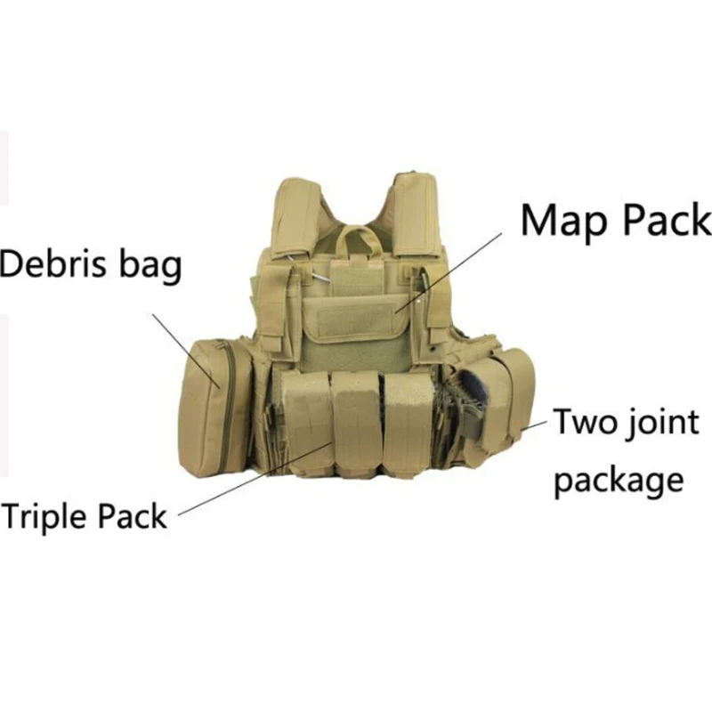 Жилет военный из стальной проволоки с 3 карманами 9 11|vest vest|vest airsoftvest tactical |