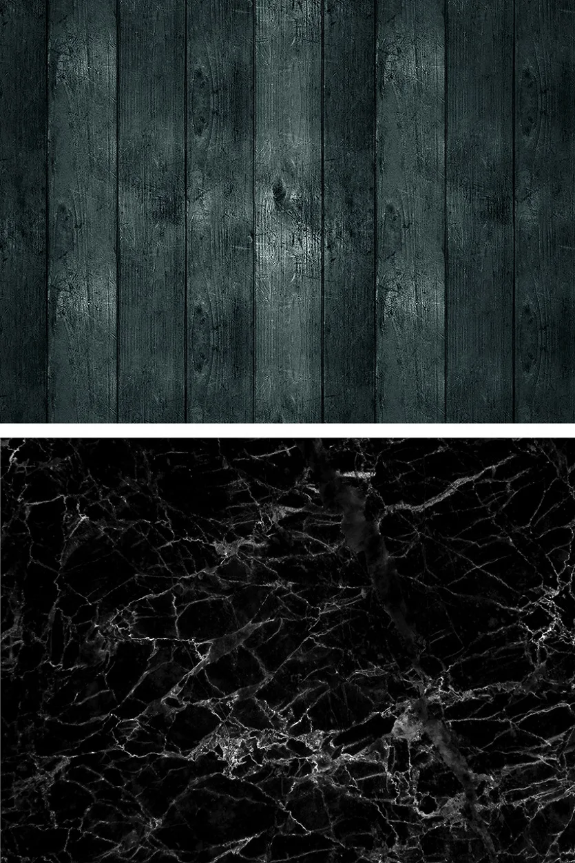 Виниловый фон Nitree для фотосъемки с черной мраморной текстурой в стиле ретро