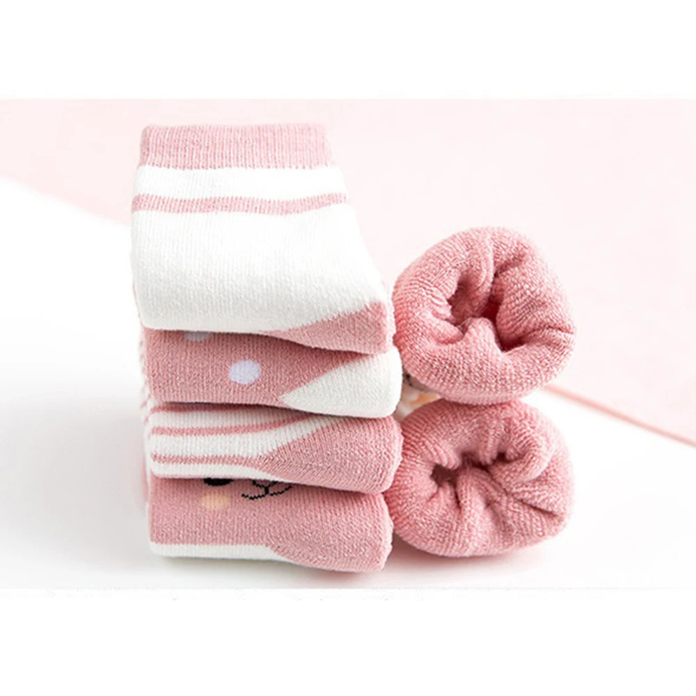 5 пар/лот утепленные для маленьких мальчиков и девочек носки до лодыжки осень