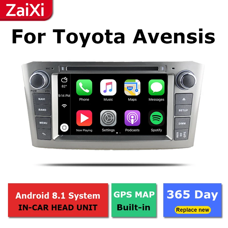 ZaiXi 2Din мультимедийный плеер для Toyota Avensis 2003 ~ 2009 Android радио GPS навигация IPS экран HiFi Wi