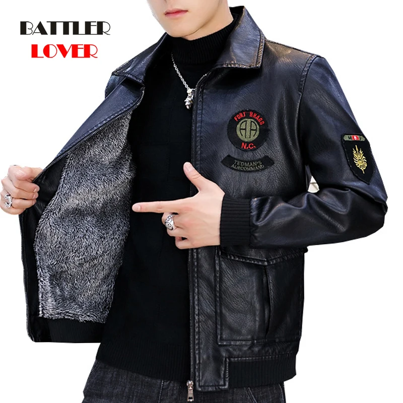 

Men Pu Jackets Trend 2021 New Autumn Winter Outerwear Plus Velvet Patchwork Multi-pocket Faux Leather Coats Sexy Mens Clothing