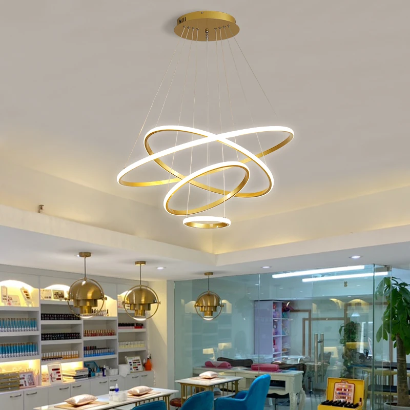 Miglior Semplice Lampada A Sospensione Da Soggiorno Nordica Negozio Di Ufficio Creativo Lampada A Sospensione Decorativa A LED Lampada A Sospensione Moderna Con Anello Da Bar Per Ristorante