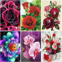5d diy diamond painting flowers cross stitch full round square drill diamond embroidery mosaic rose art picture home decoration