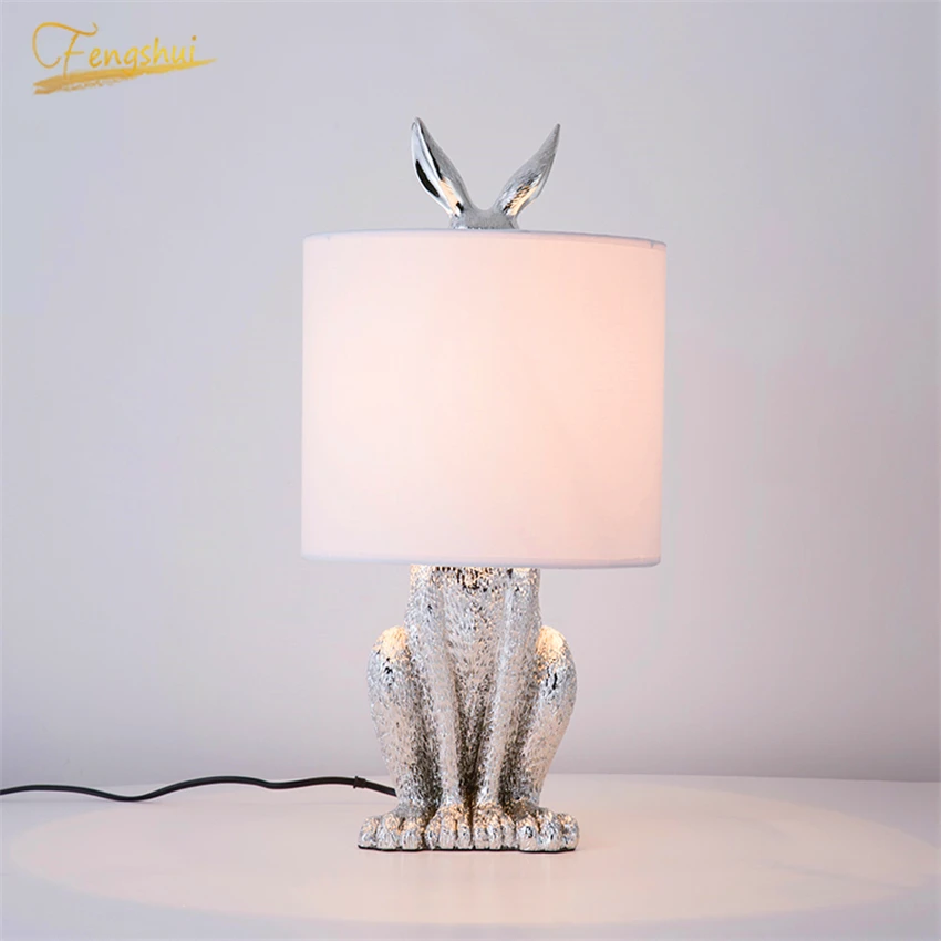 

Nordic LED Table Lamps Resin Masked Rabbit Table Lamp Retro Industrial Table Lights Living Room Bedroom Study Desk Decor Lamps