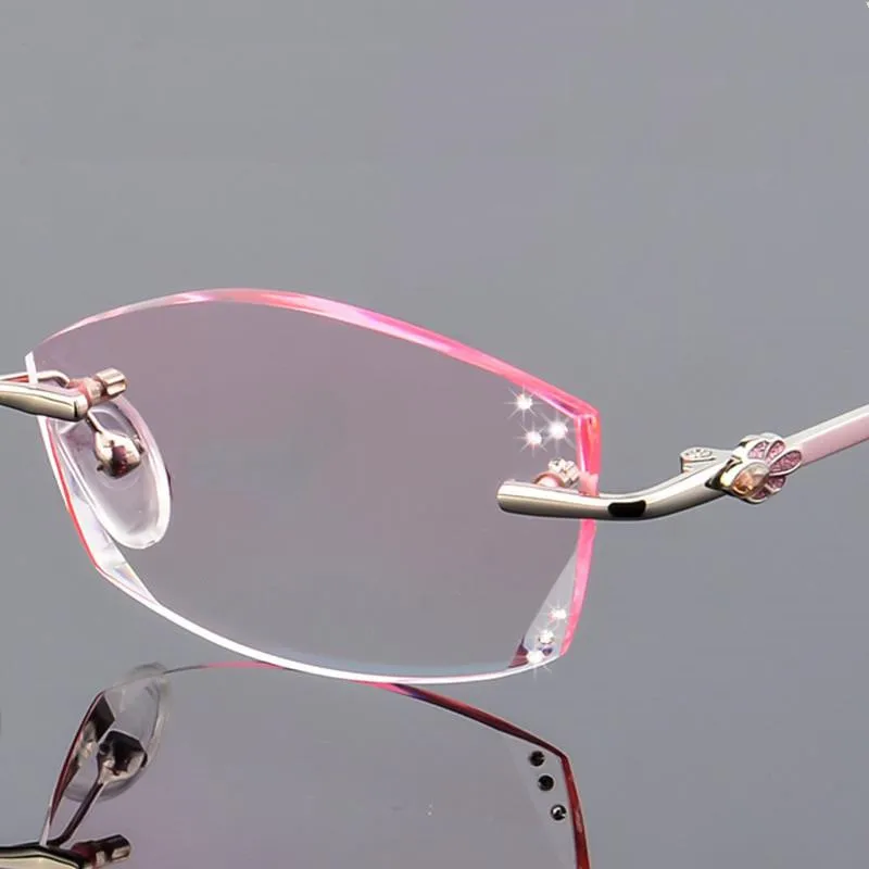 Оправа готовые очки без оправы оптические Алмазная оправа по рецепту женские