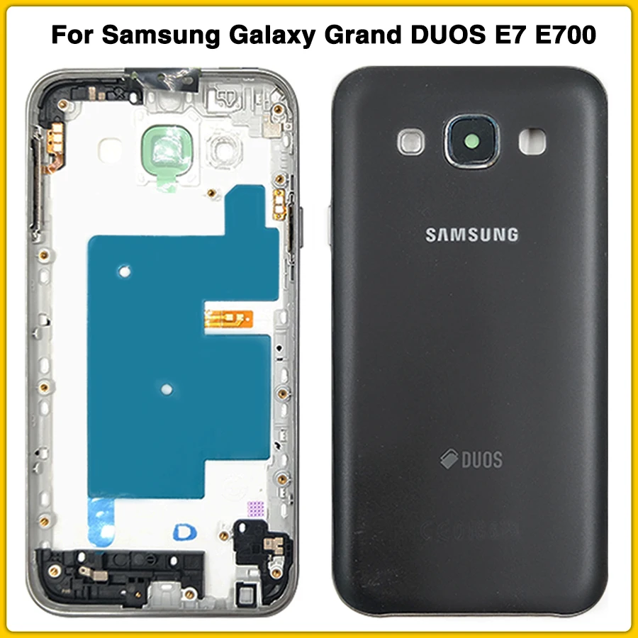 Новый E7 полный корпус чехол для Samsung Galaxy Grand DUOS E700 батарея задняя крышка Дверь