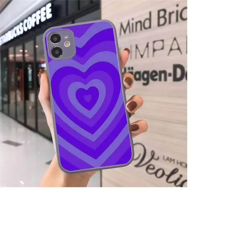 

heart color fashion love Phone Case Matte Transparent for iPhone 7 8 11 12 s mini pro X XS XR MAX Plus cover funda