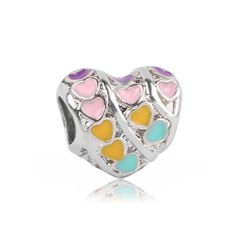 1 шт. 45 стилей кристалл Радуга любви и сердца амулеты Бусины Подходят бренд Шарм Браслеты для женщин День