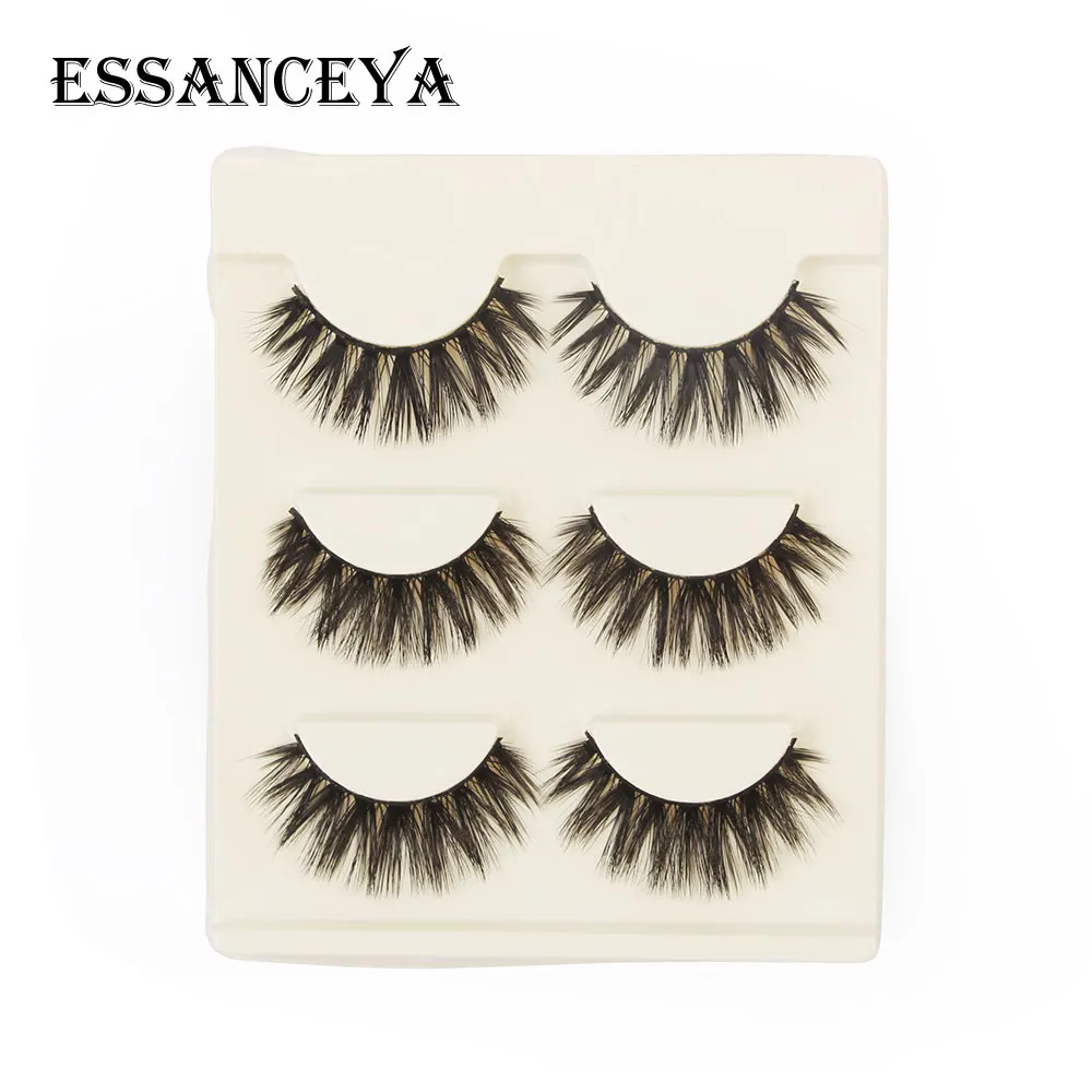 ESSANCEYA 3 пары натуральные накладные ресницы наращивание ресниц Инструмент Maquillage Cilios ресницы искусственные Cilios сексуальные лахсы