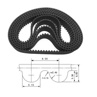 1pcs htd 8m 288 to 8m 400 close loop timing belt black rubber drive synchronous belts width 202530mm