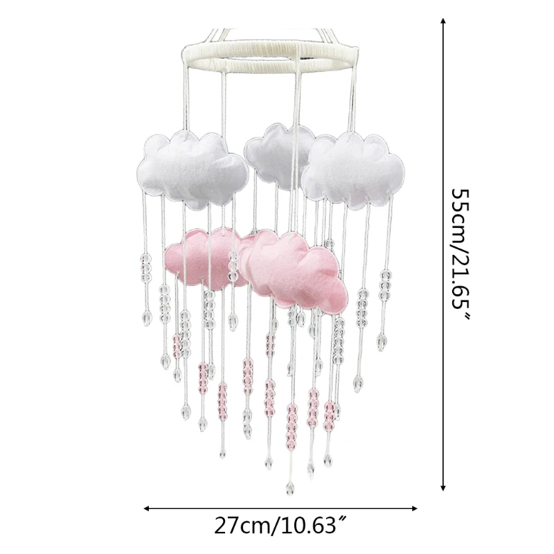 

Baby Crib Mobile Clouds Rattle Crystal Beads Bed Bell Nursery Cot Wind Chime Toy Newborn Room Hanging Decoration Shower Gifts