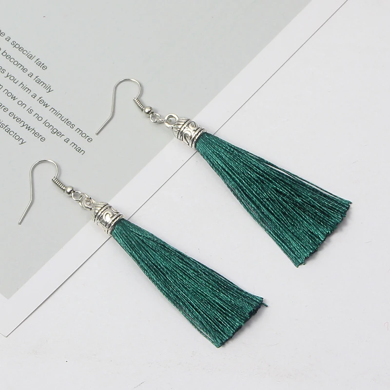 Qtian сережки с кисточками Boho pendientes mujer moda длинные серьги для женщин винтажные Висячие свадебные серьги, ювелирные изделия oorbellen