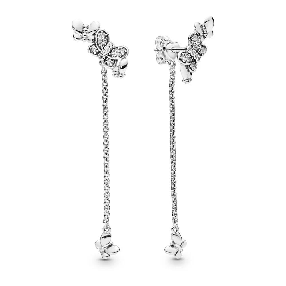 Подлинные 925 пробы Серебряные Оригинальные серьги-гвоздики в европейском стиле с