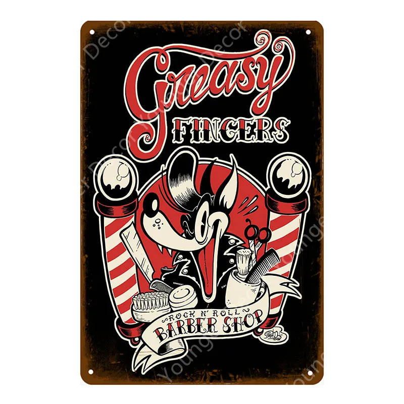 Barber Shop Metal Signs Haircuts And Shaves Advertising Decorative Board Home Wall Decor Hairdresser Gift Vintage Poster YI-165 - Цвет: YD7801BI