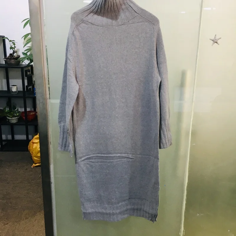 Laipelar женский осенне зимний пуловер с высоким воротником свитер длинное вязаное