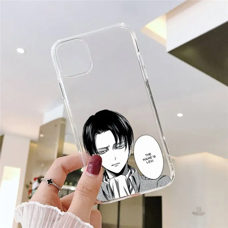 

anime Attack On Titan cartoon Phone Case Transparent for iPhone Samsung xiaomi 11 12 6 7 8 9 20 Pro X Max XR Plus mobile bags