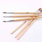 Новинка 6 шт.компл. деревянная ручка для акриловых рисунков искусственная Полировка набор для световой терапии окрашенная ручка инструменты для ногтей