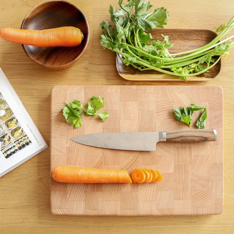 

New beech wood vertical cutting board solid wood kitchen household dining room cutting board thickened knife board