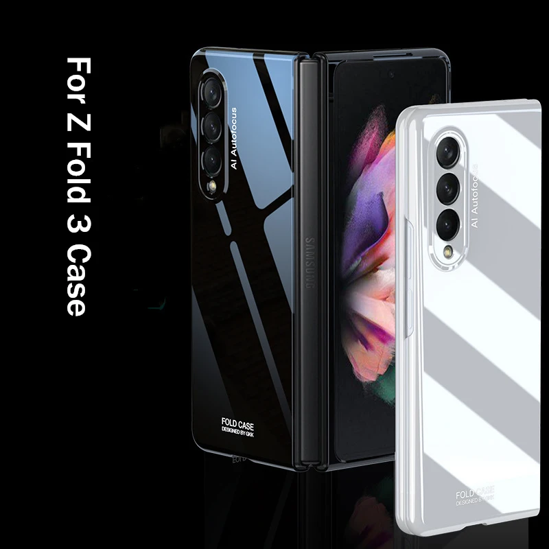 

Slim Case for Samsung Galaxy Z Fold 3 Cover UV Paint Glossy Hard Plastic Full Protective Case for Z Fold 3