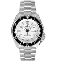 heimdallr skx007 diver watch 45mm white dial ceramic bezel sapphire glass nh36 automatic movement stainless bracelet 20bar lume