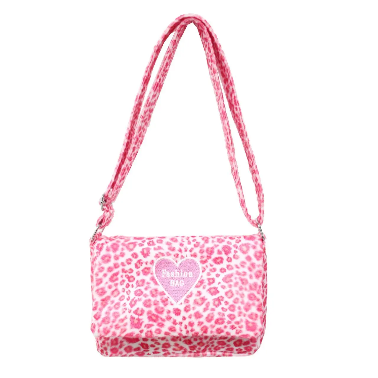 

2020 New Autumn Winter Fashion Heart Zebra Leopard Print Underarm Bag Women Soft Plush Shoulder Bag Female Casual Crossbody Bag