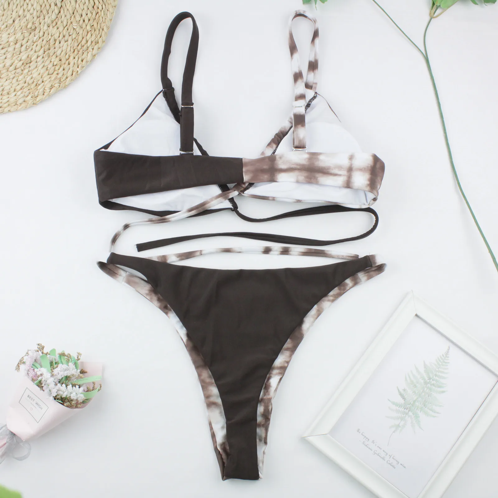 

Mini Bikini Set Micro Swimsuit Women Push Up Bikini 2021 Sexy Swimwear Halter Bandage Bathing Suit Print Mayo Brazilian Biquini