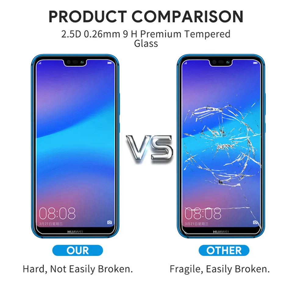 Закаленное стекло для защиты экрана Huawei P30 P30Pro Защитное телефона HD Honor V30 Pro 50