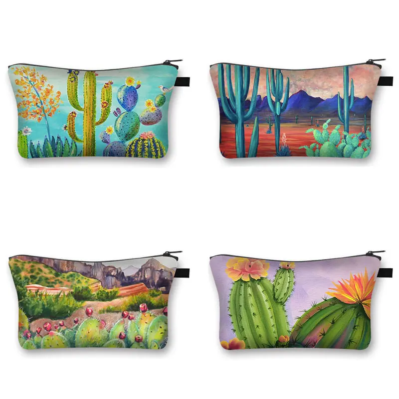 Забавная косметичка С КАКТУСОМ женские сумки для хранения путешествий Женская