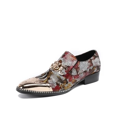 Мужские модельные туфли в деловом стиле золотистого железного цвета Туфли