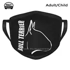 Моющиеся дышащие многоразовые маски Bull Terrier, маски Бультерьера, бычьей породы, собаки, контурные силуэты