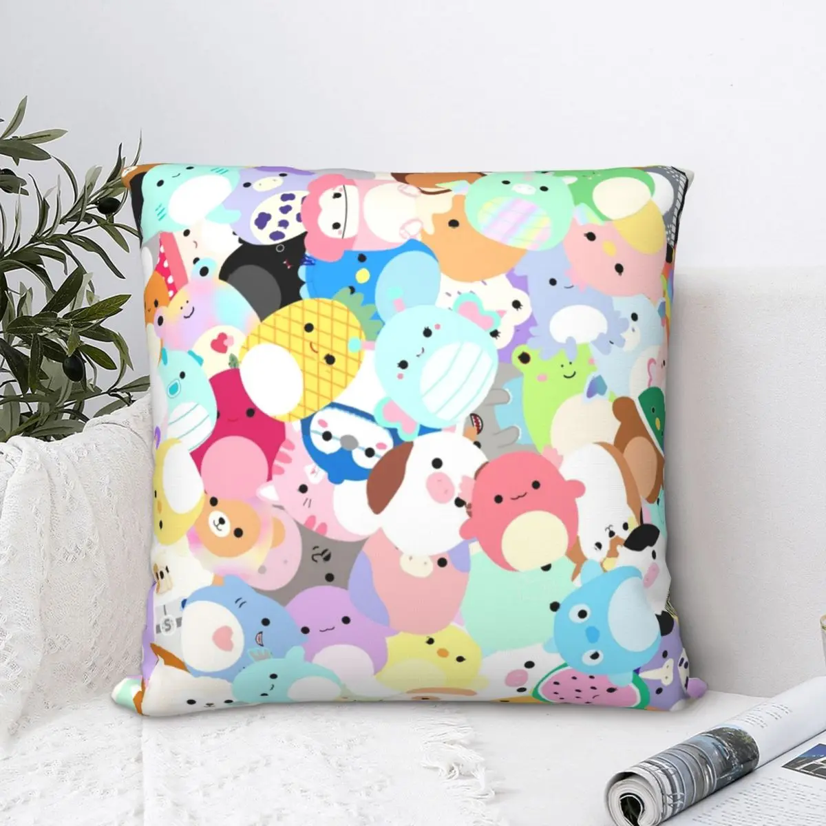 Squishmallows Square Pillowcase Cushion Cover funny Zipper Home Decorative Polyester Throw Pillow Case for Home Nordic 45*45cm